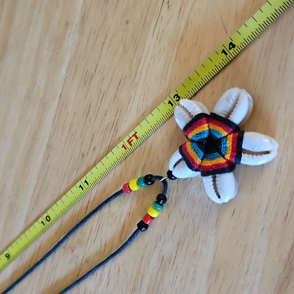 Multicolor BOHO RASTA Shell Pendant Necklace - Picture 3 of 4